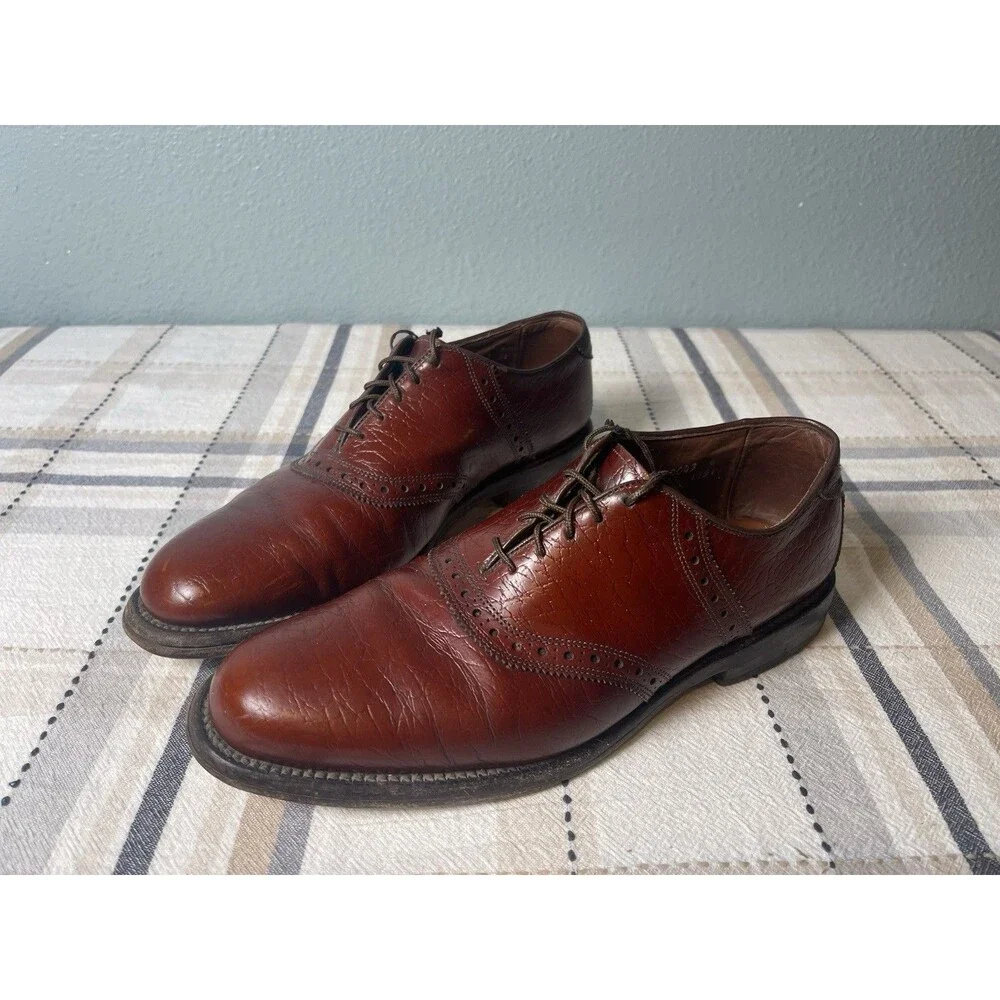 Allen Edmonds Polo Men’s 8.5 D Burgundy Cap Toe Oxford Dress Shoes USA Goodyear